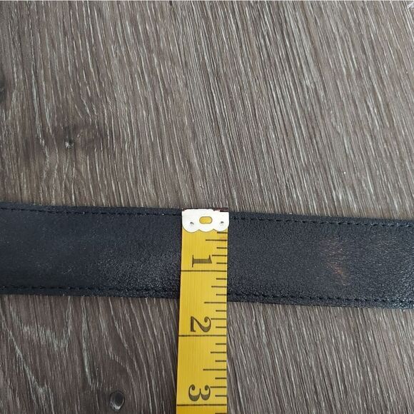 Leatherock Ladies Genuine Black Leather Belt Rhinestone Buckle Size Medium 34 main image 4